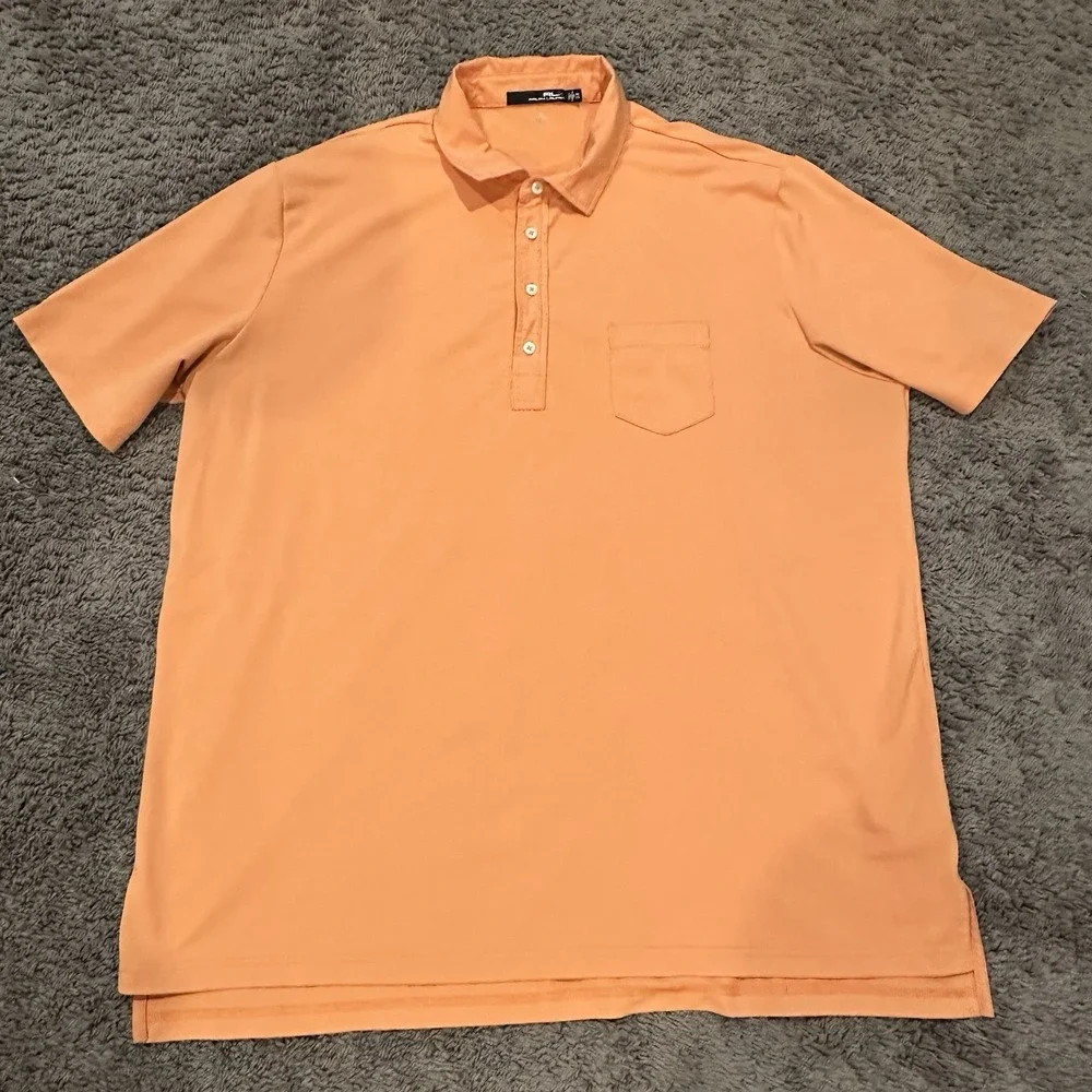 Ralph Lauren RLX Wicking Polo Men's XXL Orange Performance Golf Shirt Stretch